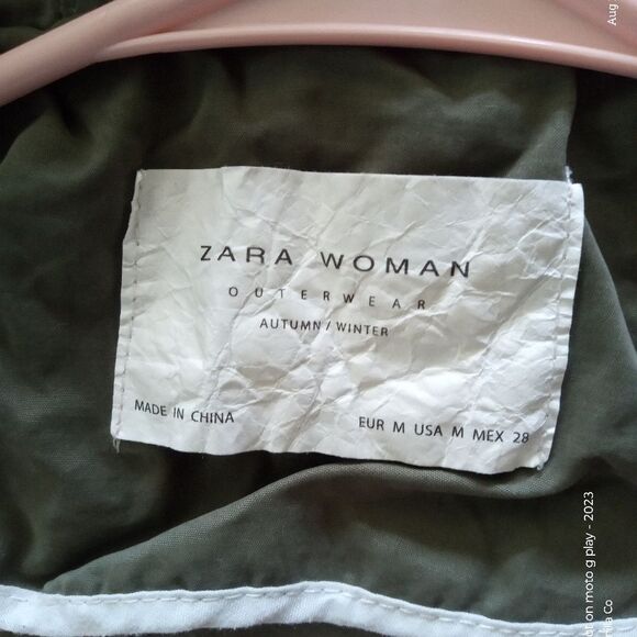 NWOT Zara Oversized Hooded Water Repellent Parka Green Size Medium - Picture 4 of 10